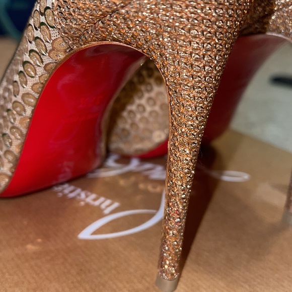 Christian Louboutin heels lace 554 100 Reyes/Paill nude size 37.5 - Picture 4 of 5